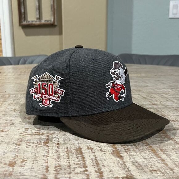 Cincinnati Reds New Era 59Fifty Wool Heather Grey Hat - Picture 1 of 9